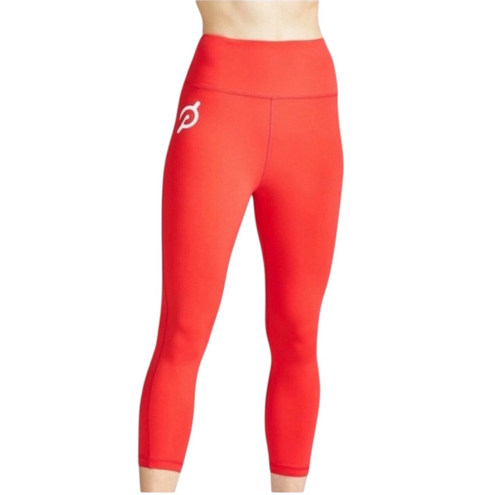 Peloton Sport High Rise Mesh Panel Cropped Legging Red Small